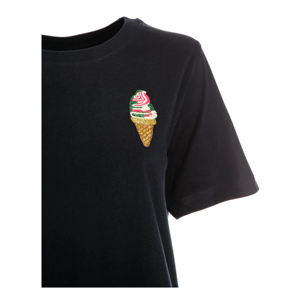 Essentiel Antwerp IJsje Geborduurd T-shirt Blue Dames