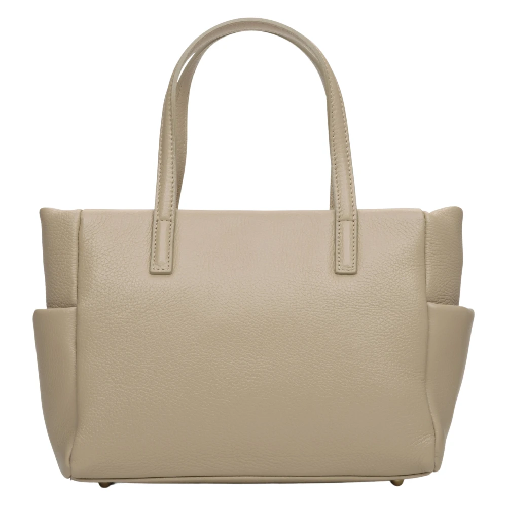 Estro Dames Beige Shopper Tas gemaakt van Premium Italiaans Echt Leer Er00115081 Beige Dames