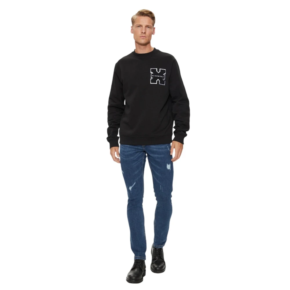 John Richmond Katoen-Polyester Sweatshirt Black Heren