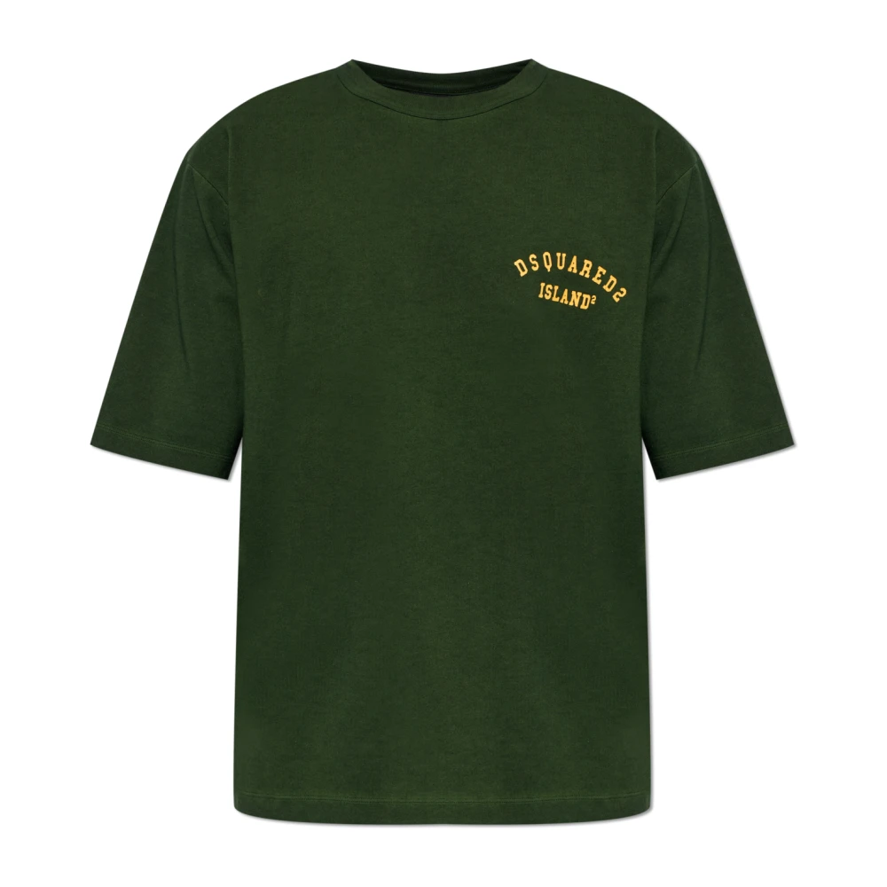 Dsquared2 Men's Green Logo T-Shirt - T-Shirts - M - Tops