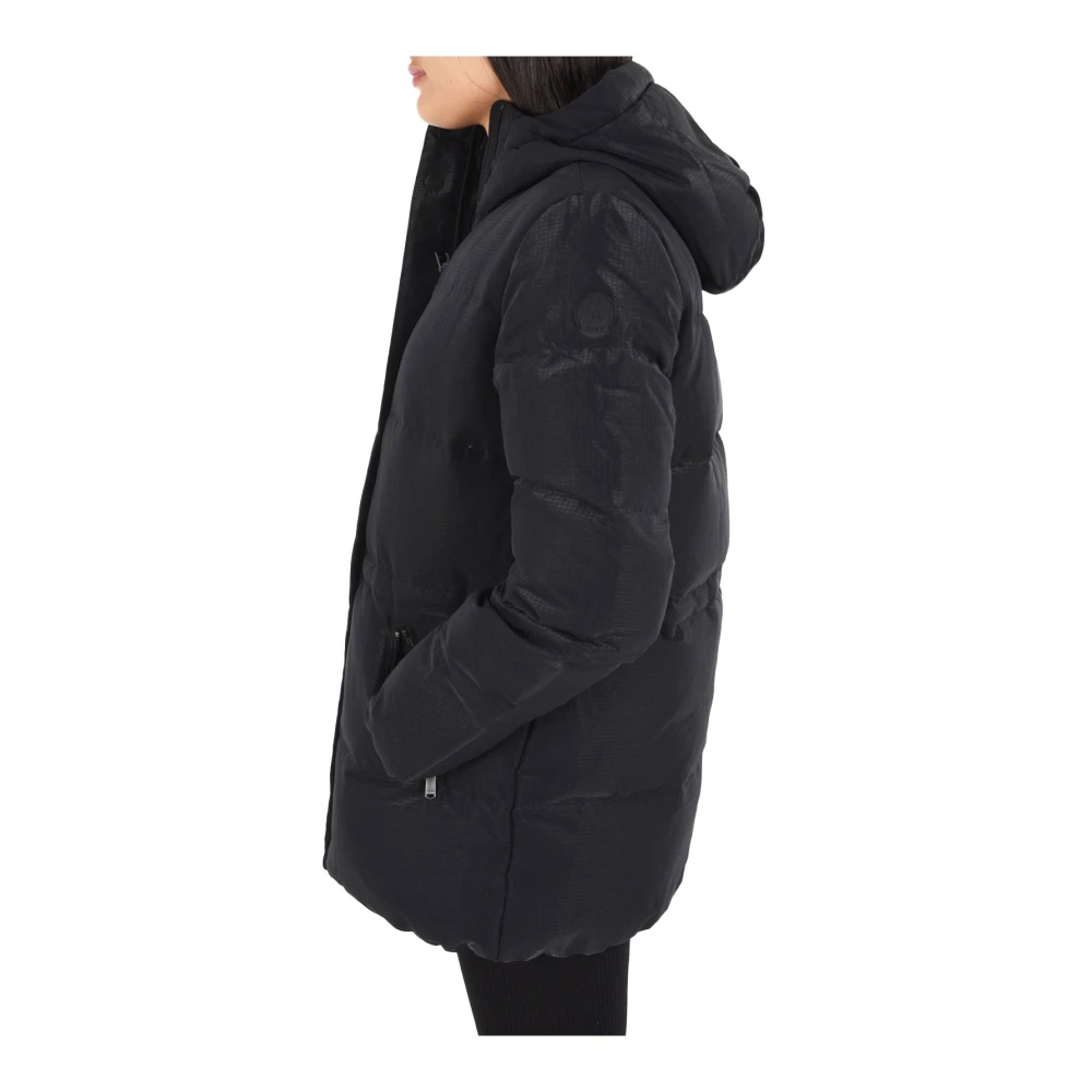 Jott Winterjas met capuchon Zwarte dons Black Dames