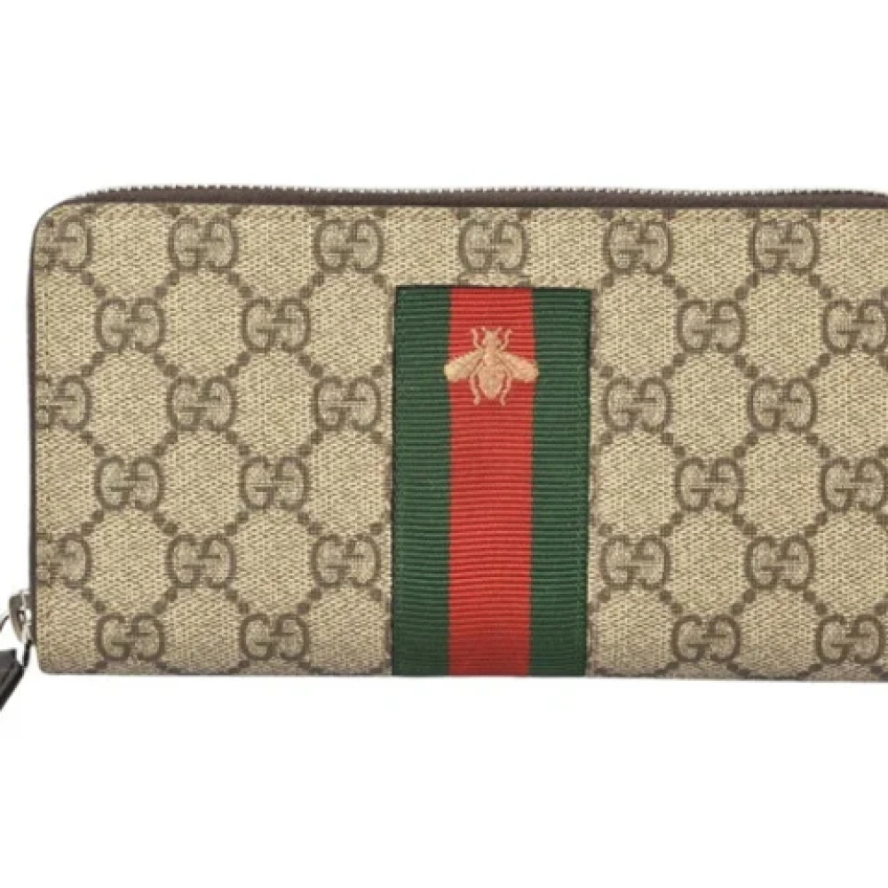 Gucci Vintage Pre-owned Fabric wallets Beige Dames