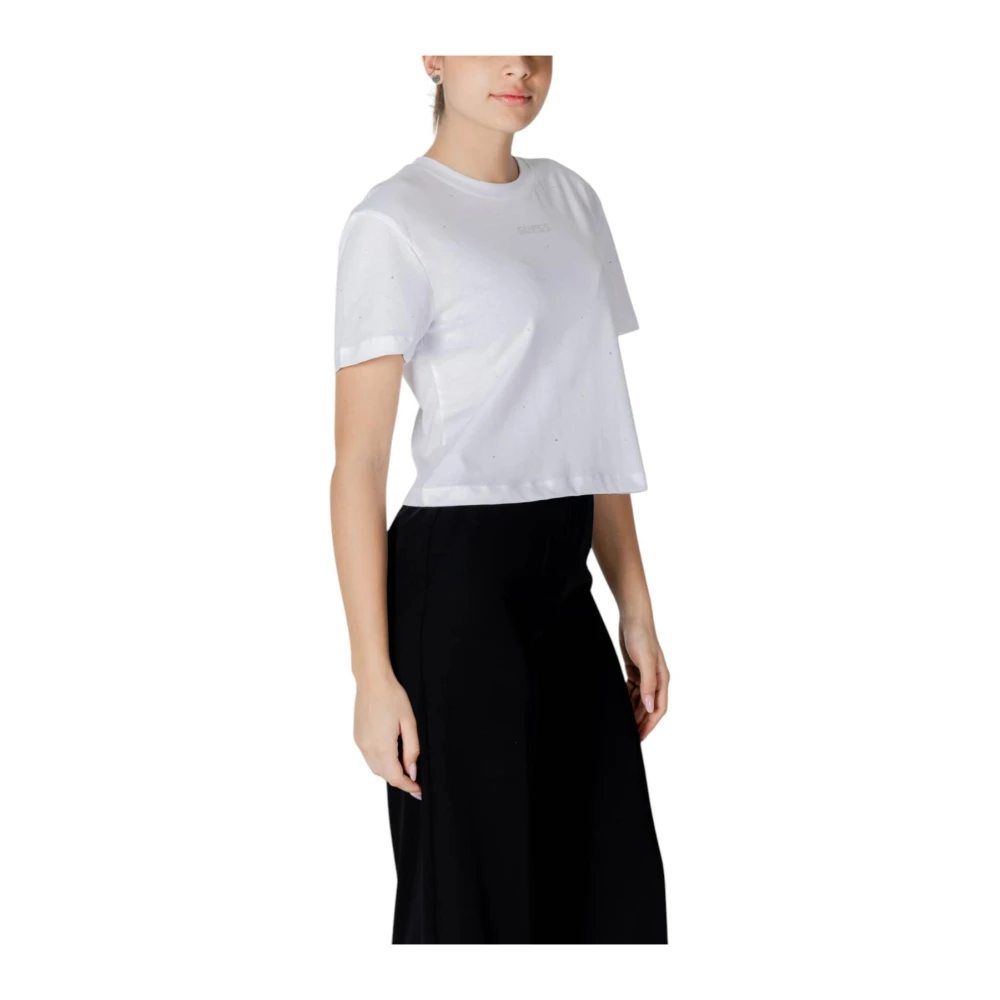 Guess Wit Katoenen T-shirt Korte Mouw White Dames
