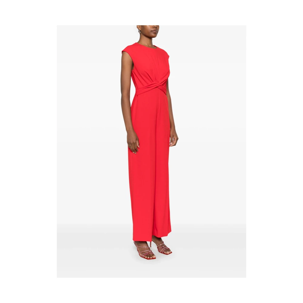 Calvin Klein Karmijnrode Mouwloze Jumpsuit met Achterrits Red Dames