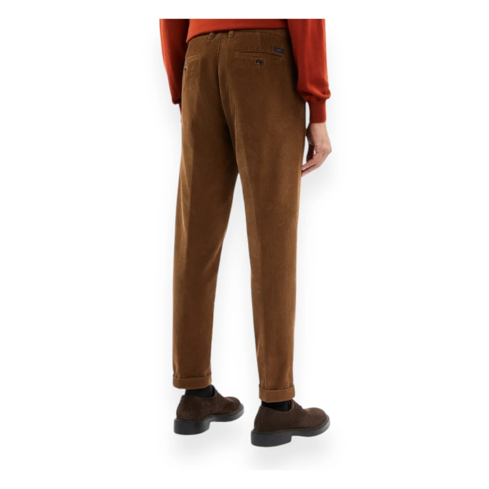Fay Velvet Capri Broek met 500 Strepen Brown Heren