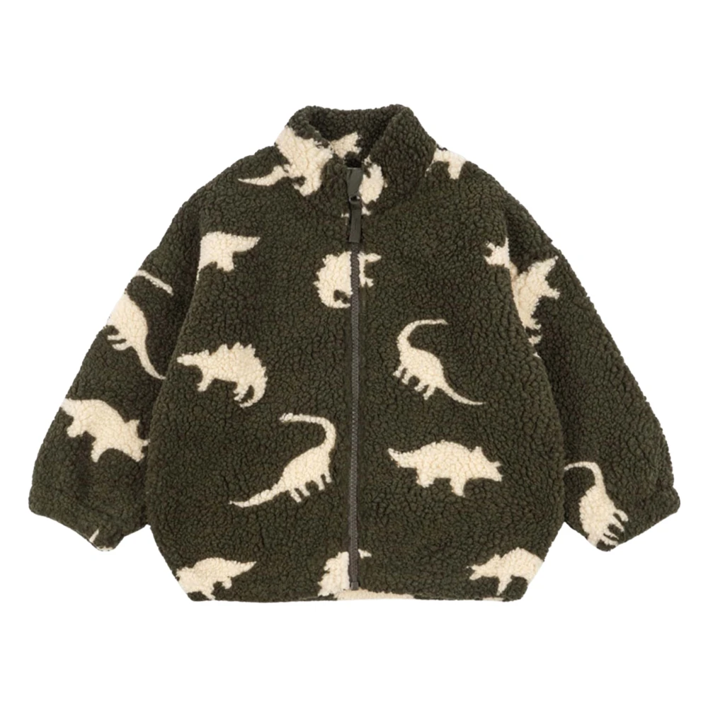 Konges Sløjd Jody Teddy Jacket - Male - Fleece Jackets - Green - 5 Y | 110 Cm - Kids