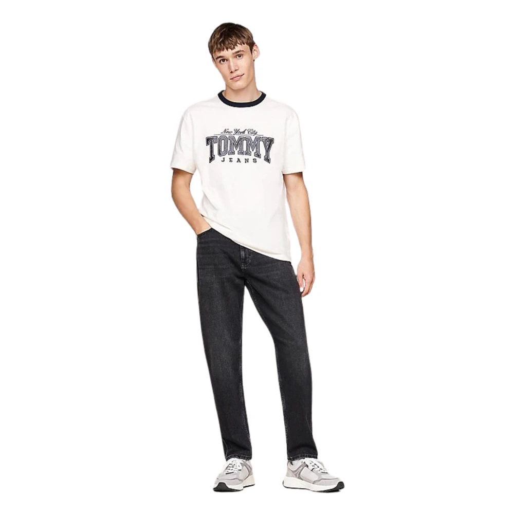 Tommy Hilfiger Witte T-shirt met metallic logo White Heren