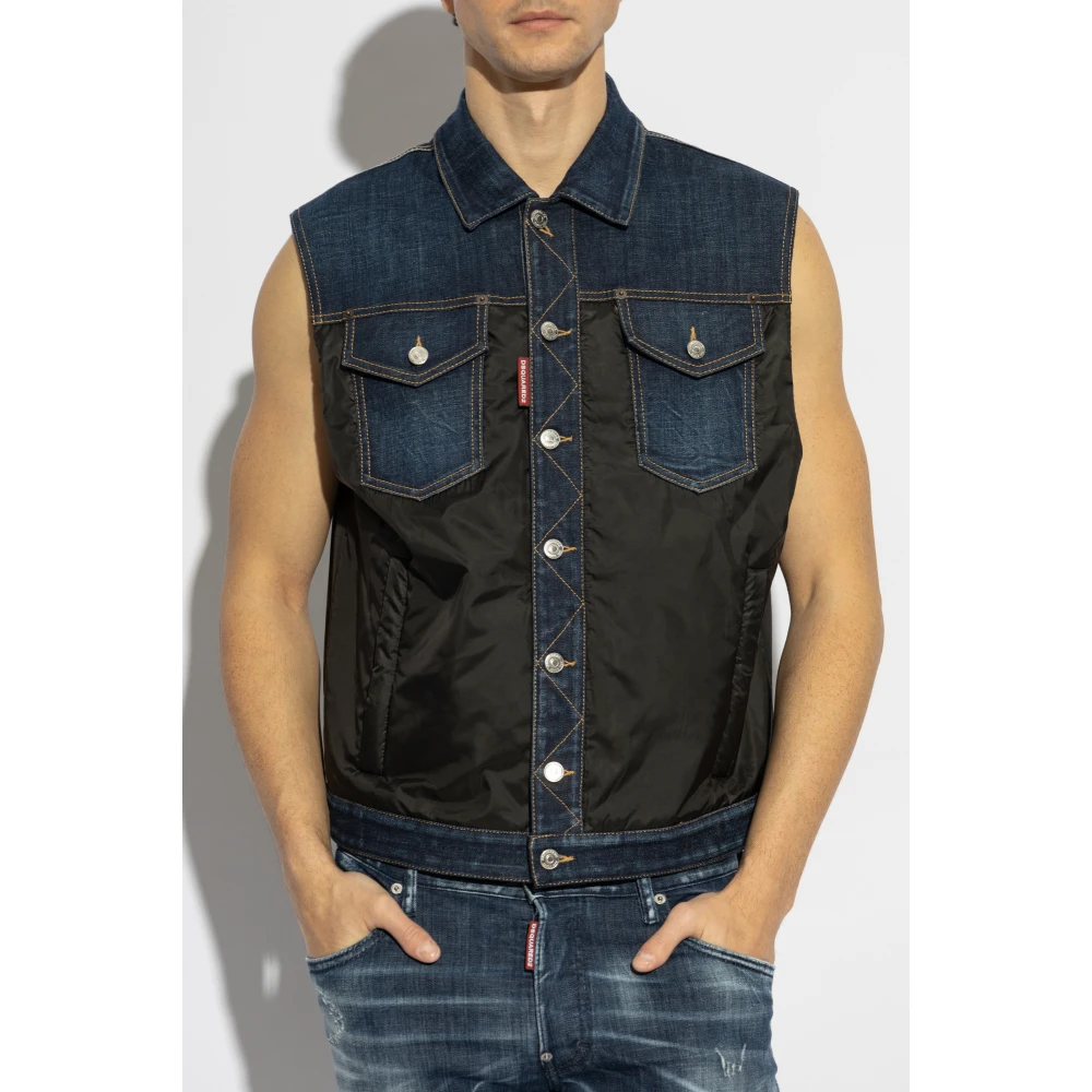 Dsquared2 Vest gemaakt van gecombineerde materialen Black Heren