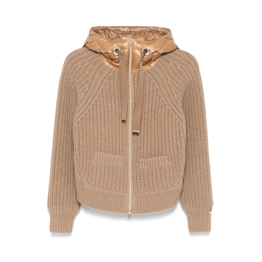 Herno Bruine Gebreide Donsjas Brown Dames