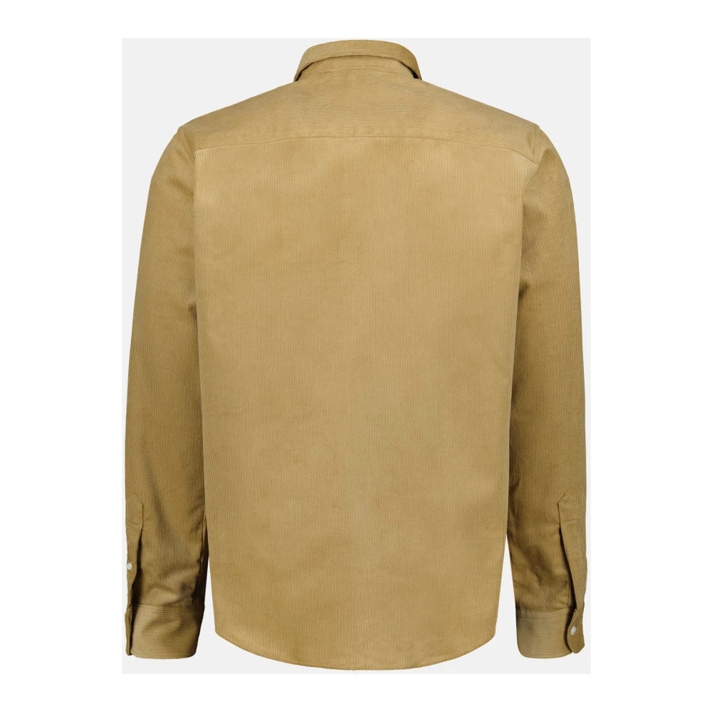 Ami Paris Fluweel Hart Shirt Beige Ribfluweel Beige Heren