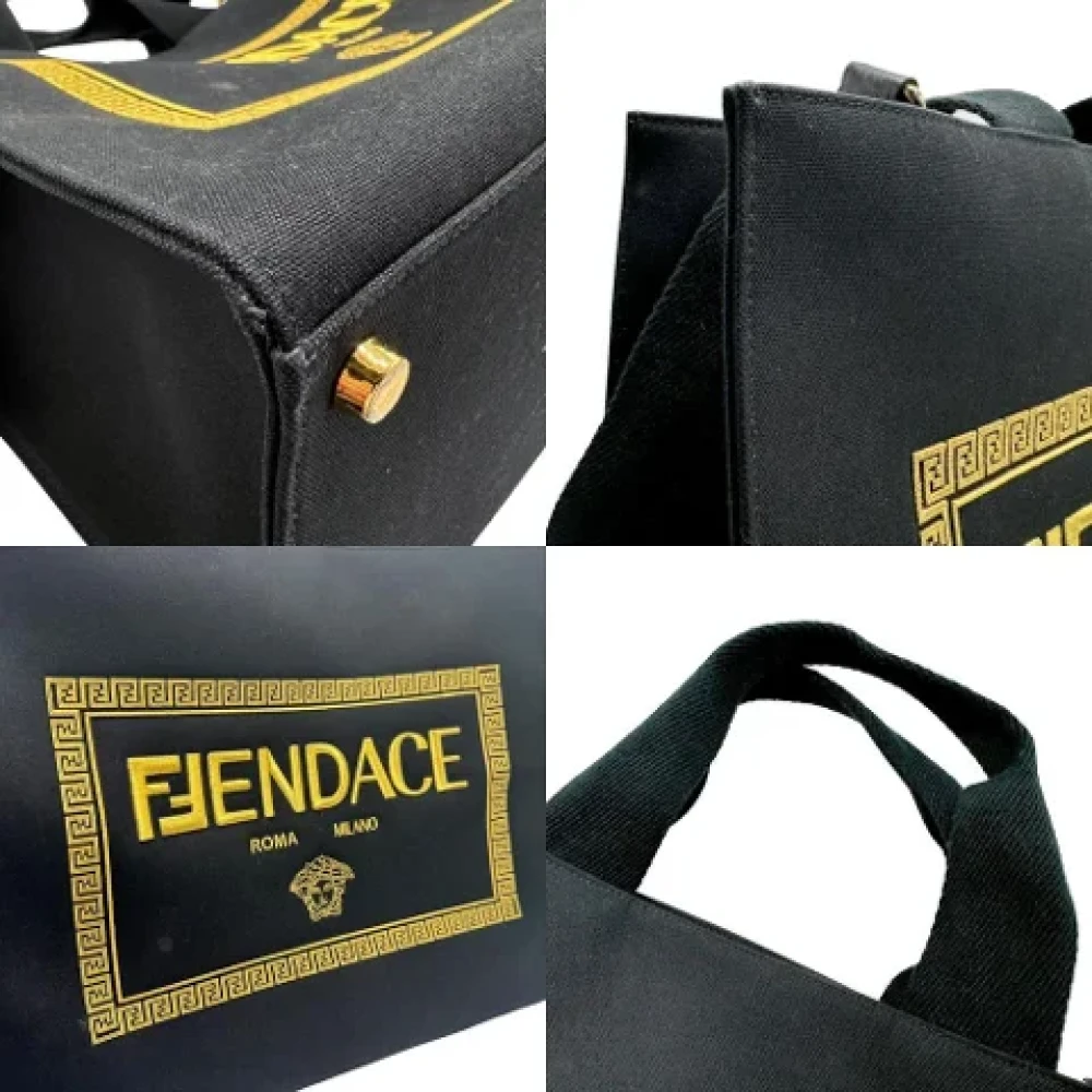 Fendi Vintage Pre-owned Canvas shoulder-bags Black Dames