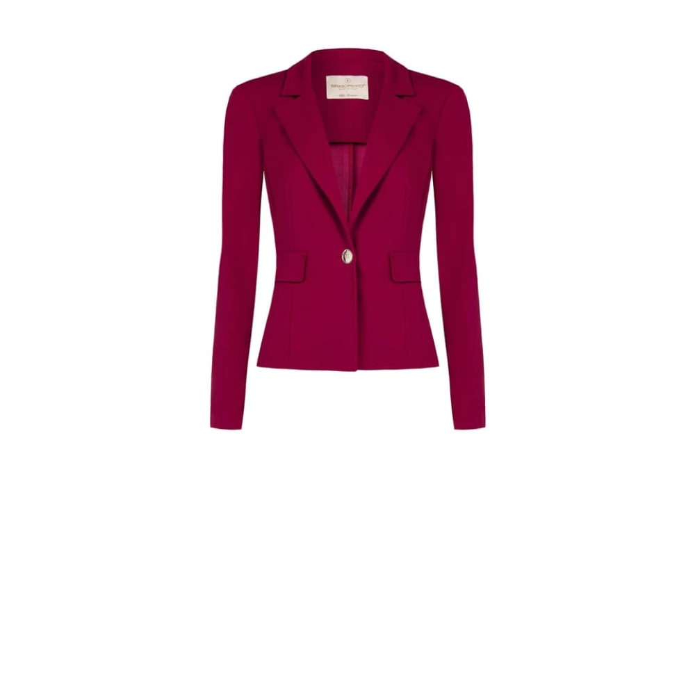 Rinascimento Scuba Crepe Fitted Blazer Jacket Red, Dam