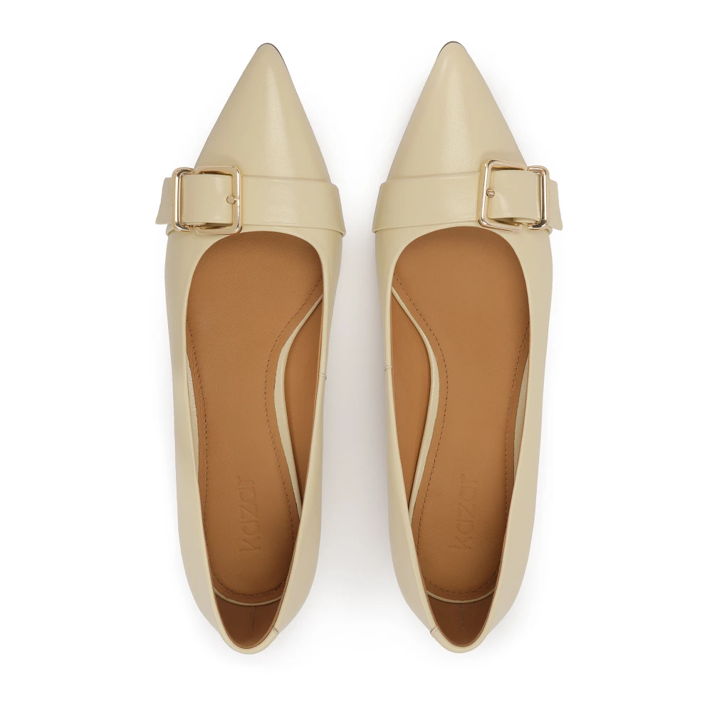 Kazar Lage leren pumps met gesp