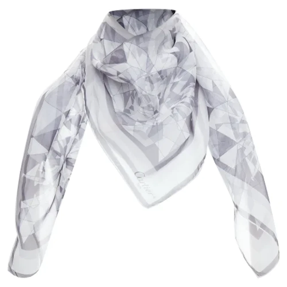 Cartier Vintage Pre-owned Silk scarves Gray Dames