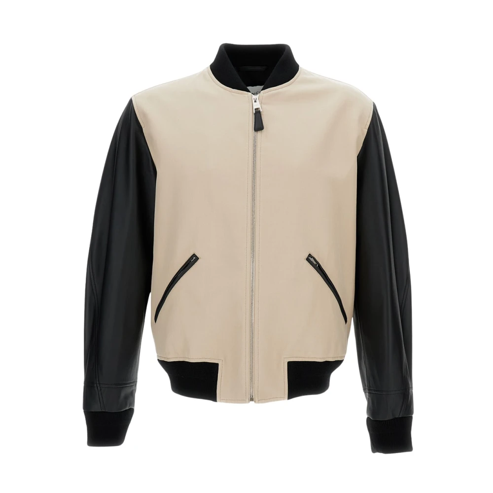 Givenchy Men's Black Bomber Jackets, M, Mix Material Blouson