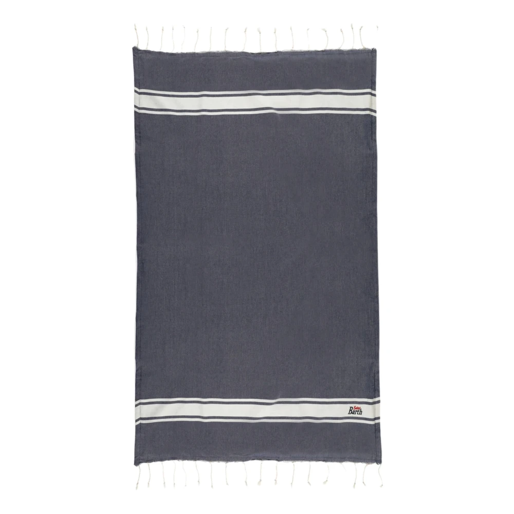 MC2 Saint Barth Blauwe franje strandhanddoek Blue Unisex