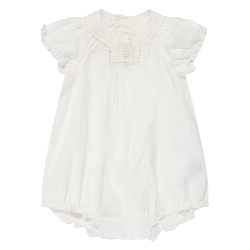 Bonpoint Girls White Bodies & Sets, 1 M, Cotton Romper