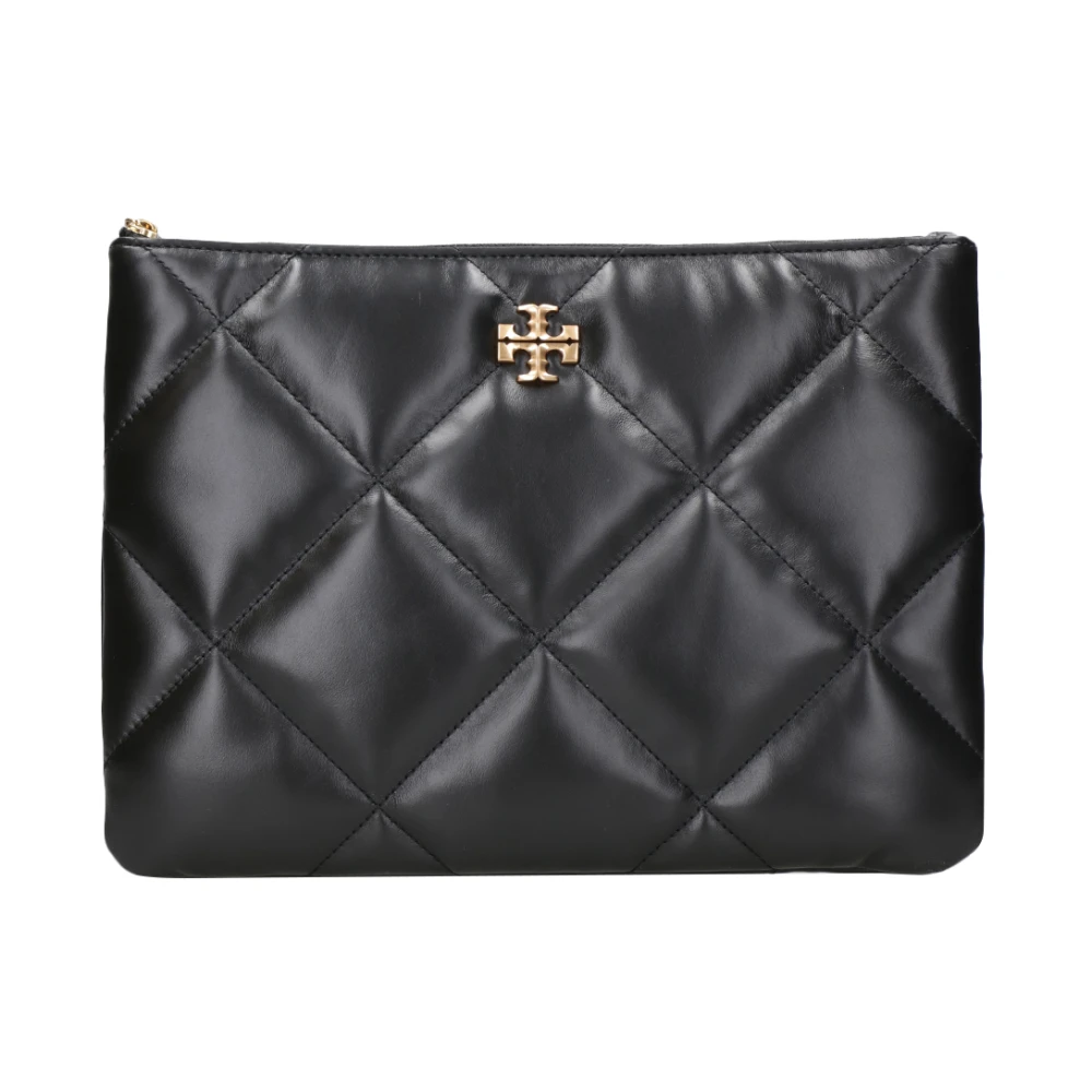 Tory Burch Svart Nappa Chevron Quiltad Crossbody Väska Black, Dam