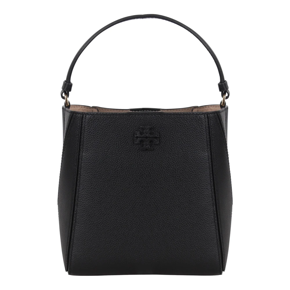 TORY BURCH Stijlvolle Bucket Tas met Logo Detail Black Dames