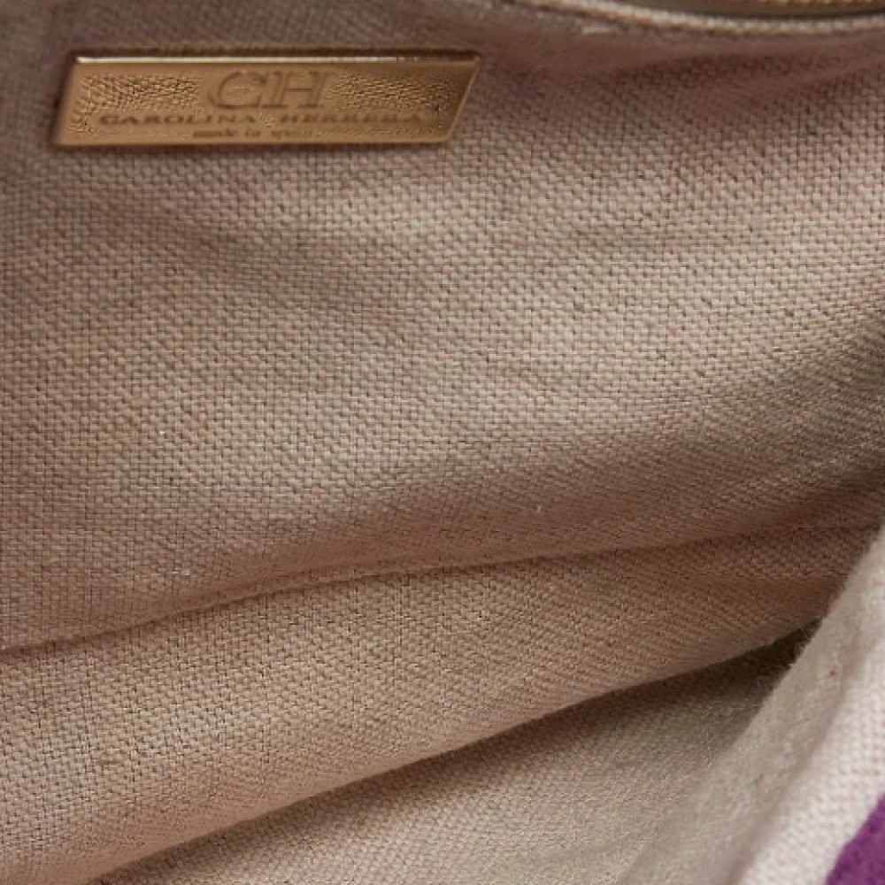 Carolina Herrera Pre-owned Fabric handbags Purple Dames