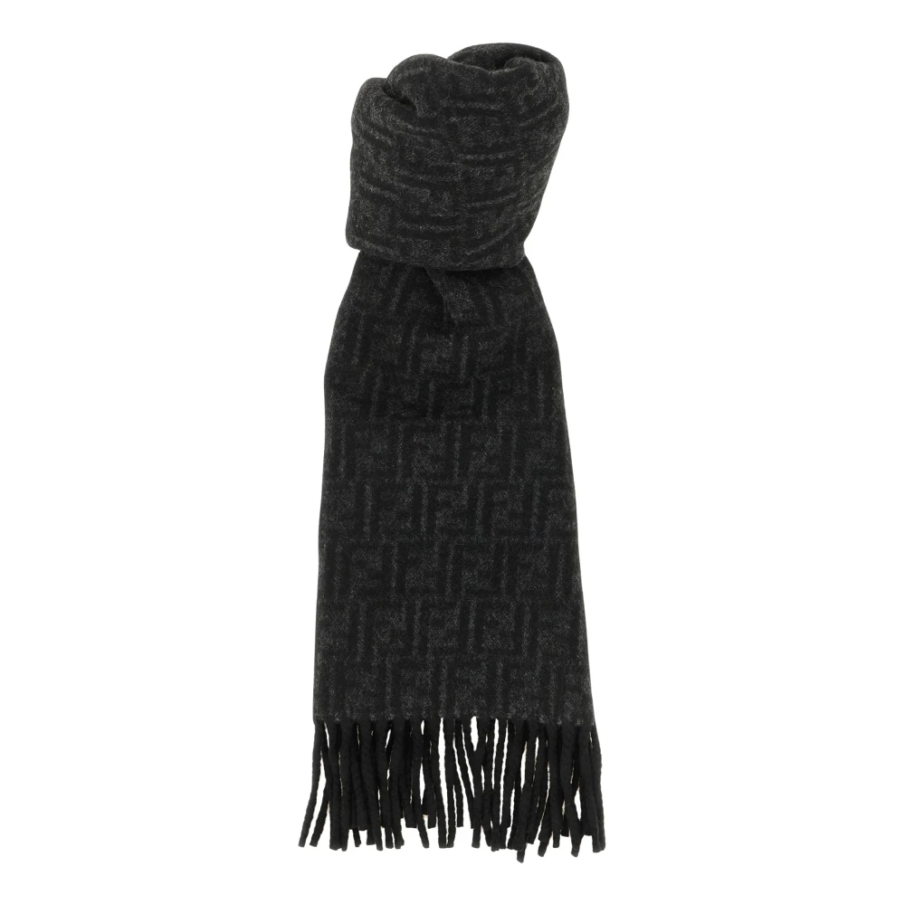Fendi , Winter Scarves, Male, Black, One Size, Ff Scarf