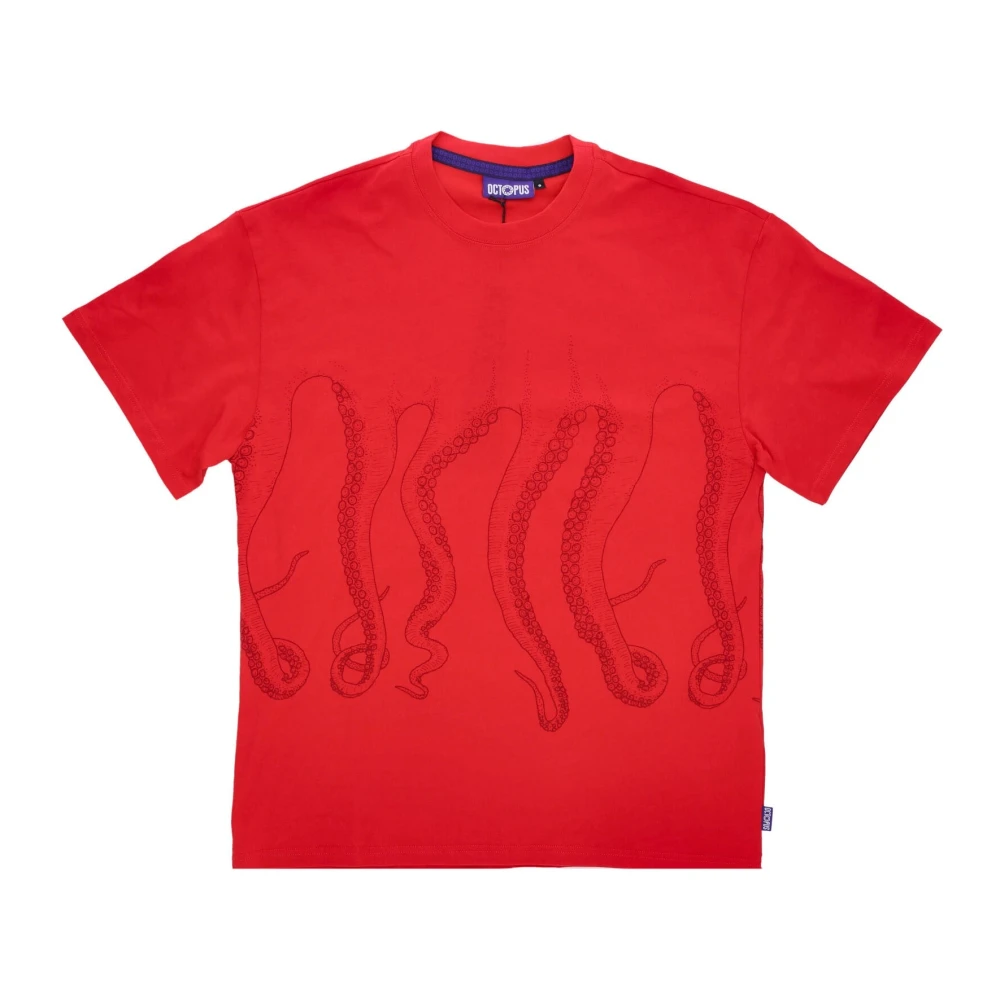 Octopus Tentakels Logo Rood T-shirt Mannen Red Heren
