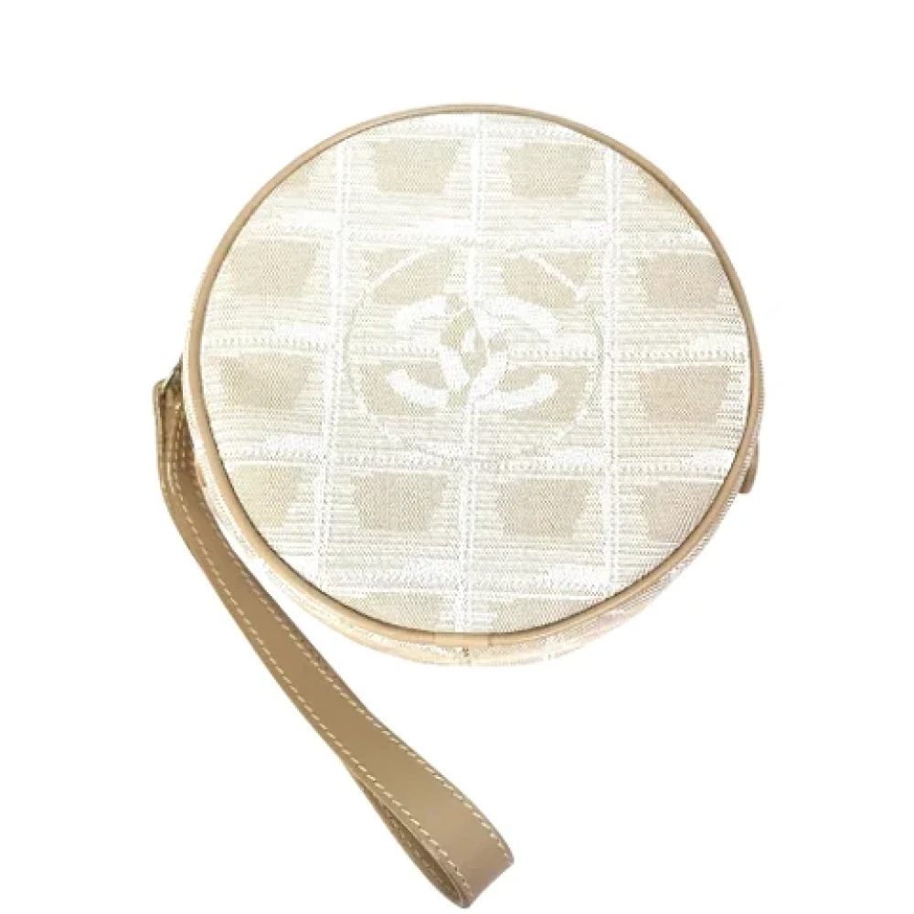 Chanel Vintage Pre-owned Fabric clutches Beige Dames
