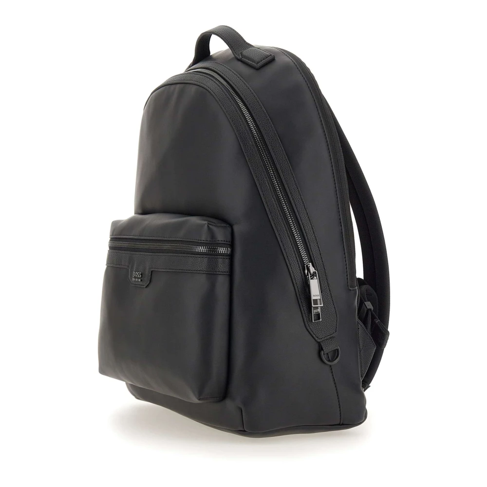 Hugo Boss Zwarte Jareth Rugzak met Maxi Zak Black Heren
