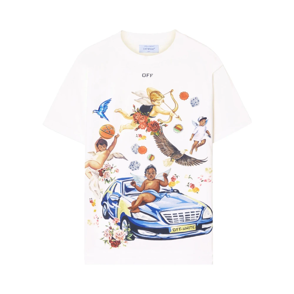 Off White Witte Crew Neck T-shirt White Heren