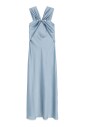 bleu-ocean-robe-drapee-col-carre