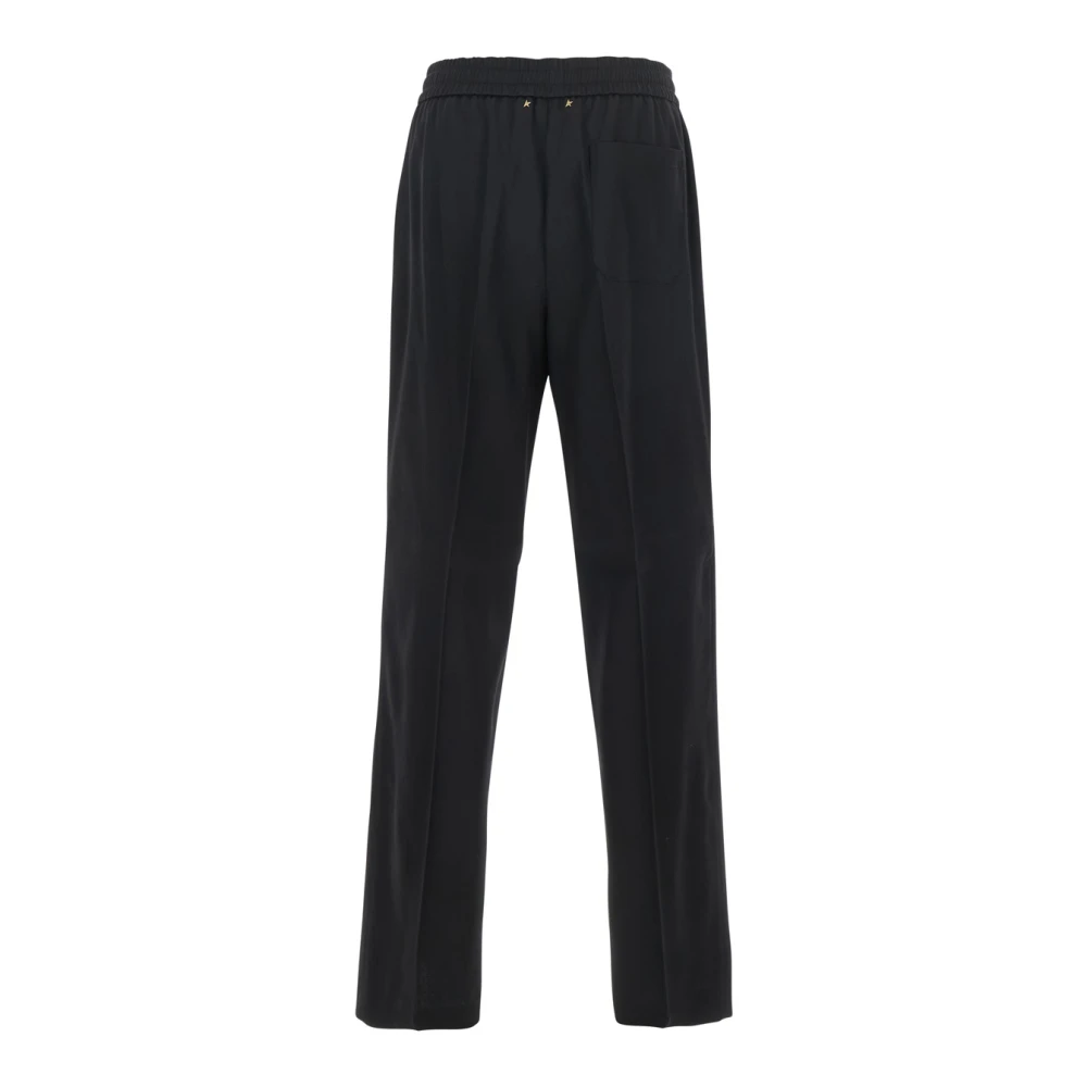 Golden Goose Zwarte wollen 'Lennon' broek met logo Black Heren