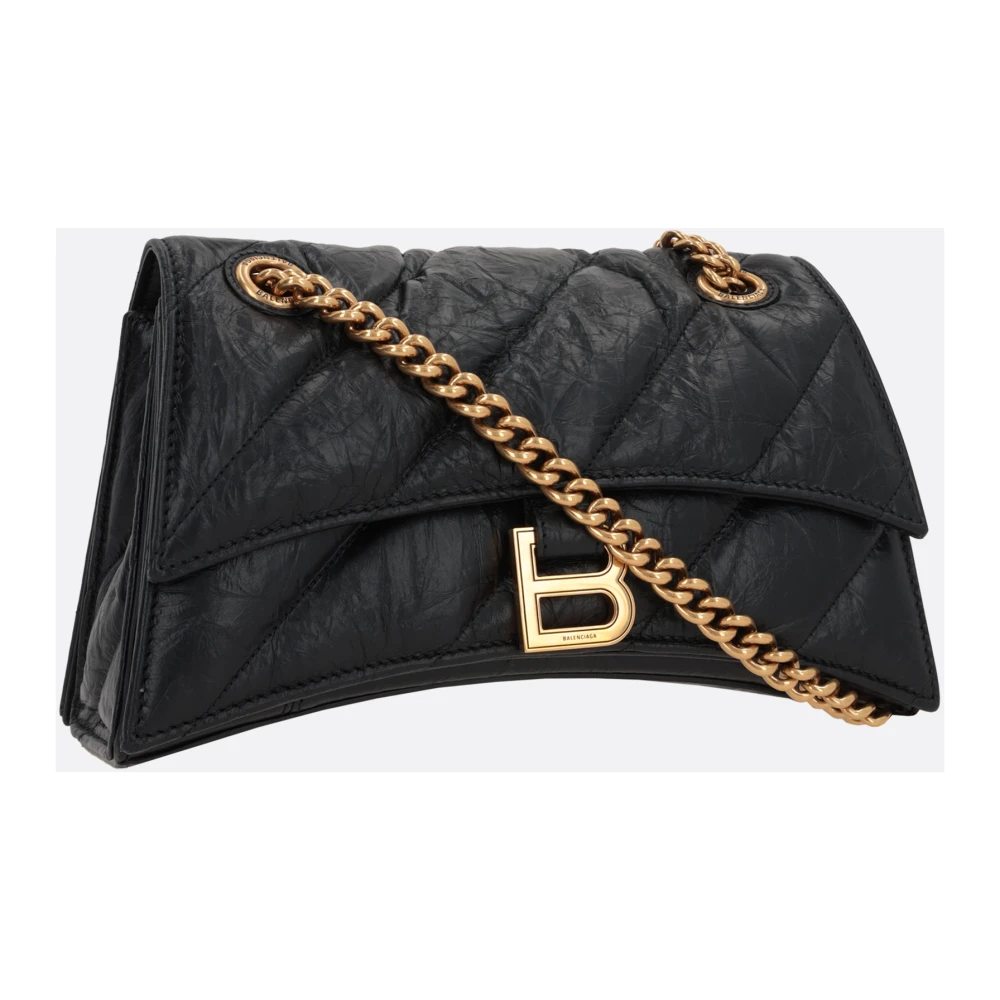 Balenciaga Crush Small Chain Quilted Tas Black Dames