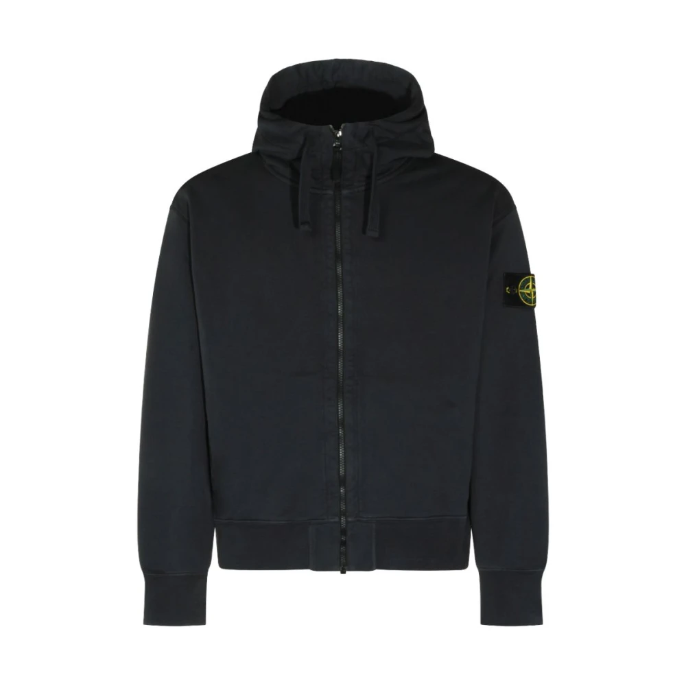 Stone Island Zip Through Hoodie - Male - Zip-Throughs - Blue - L - Sweatshirts & Hoodies - Image 3