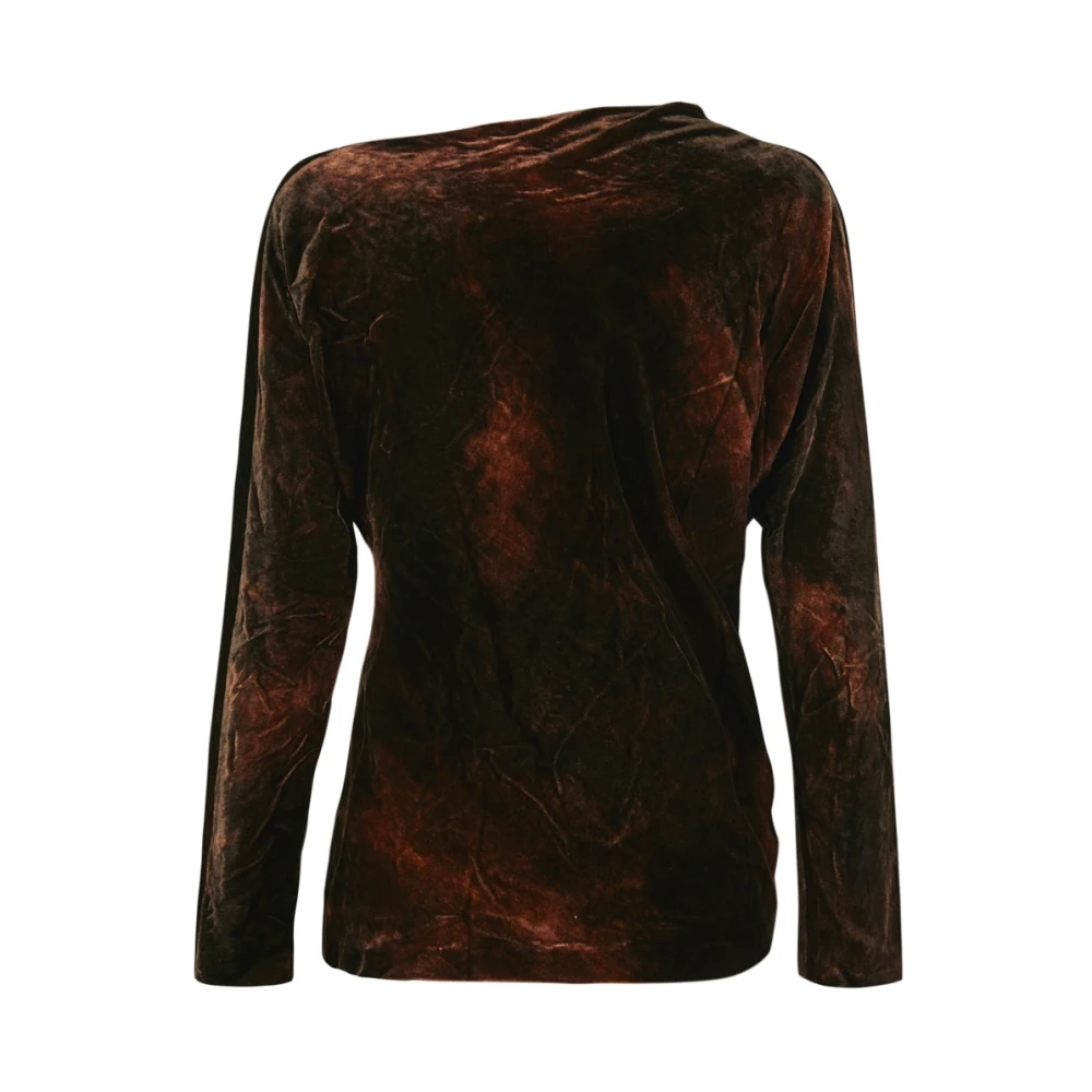 Cortana Angelina asymmetrische fluwelen top Brown Dames