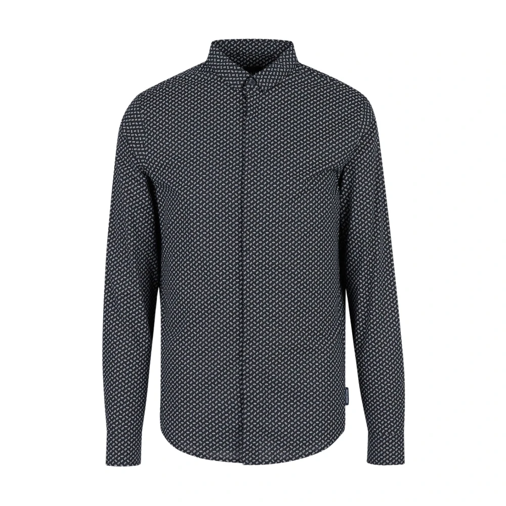 Armani Exchange Blauw Overhemd Blue Heren