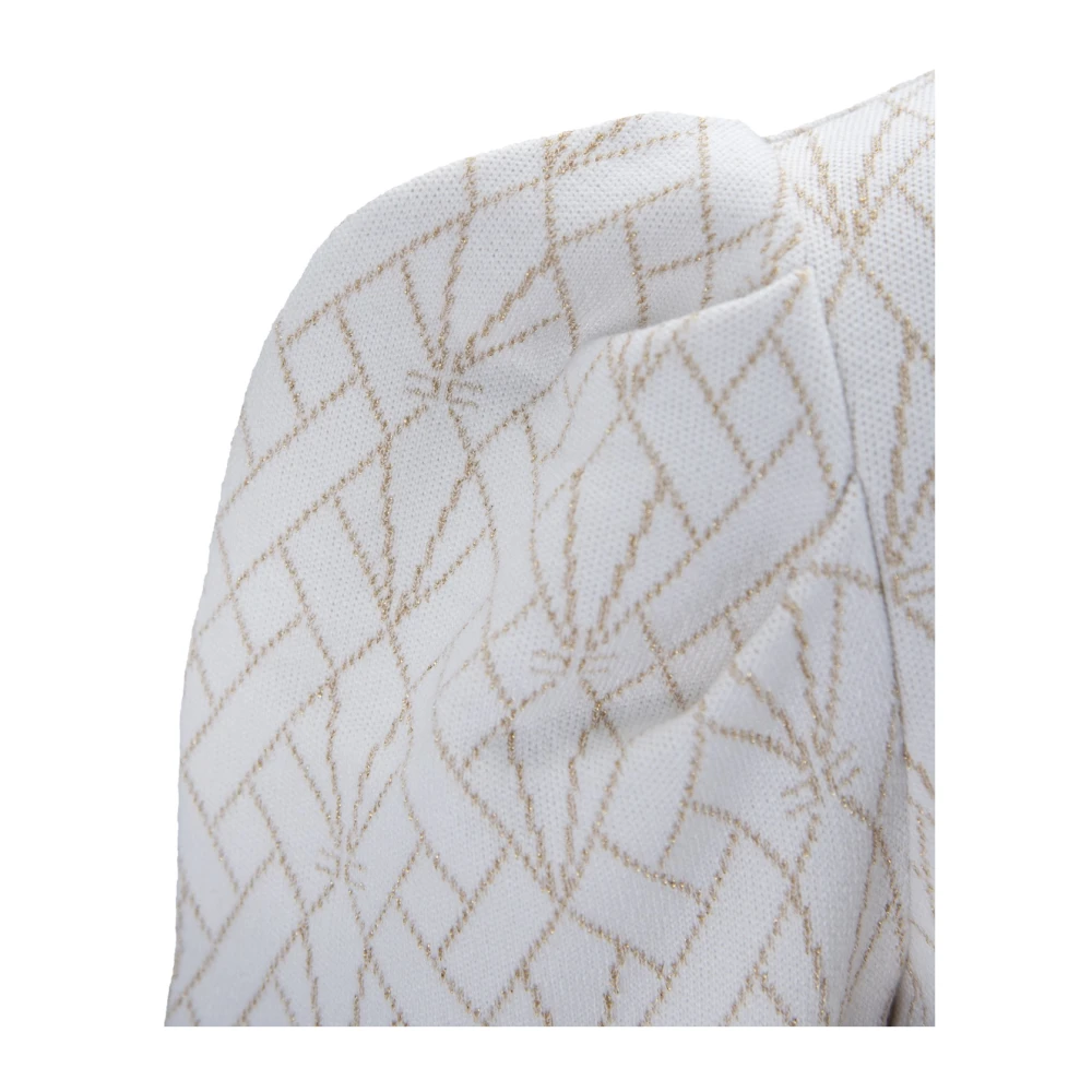 Elisabetta Franchi Korte jurk met hoge kraag Gray Dames