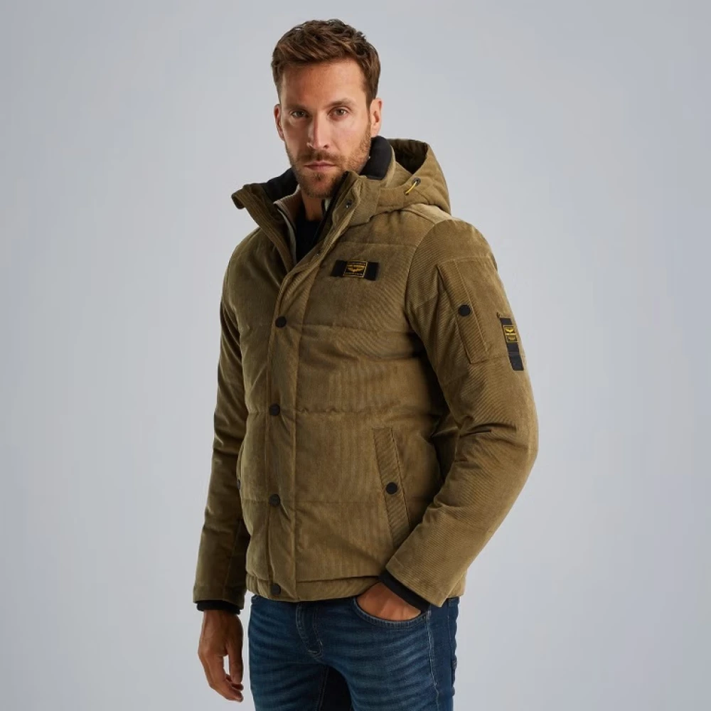 PME Legend Corduroy Gobbler Jack met Verstelbare Capuchon Beige Heren