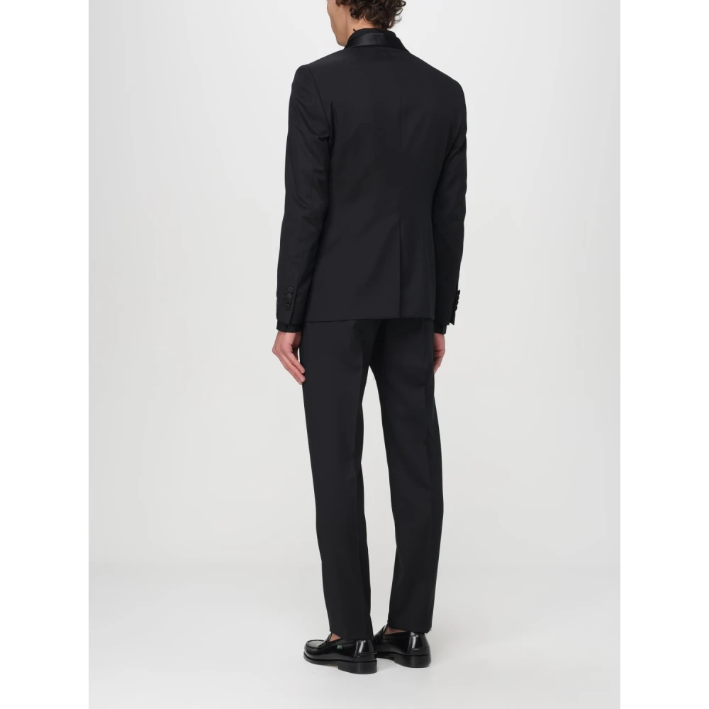 Tagliatore Single Breasted Suits Black Heren