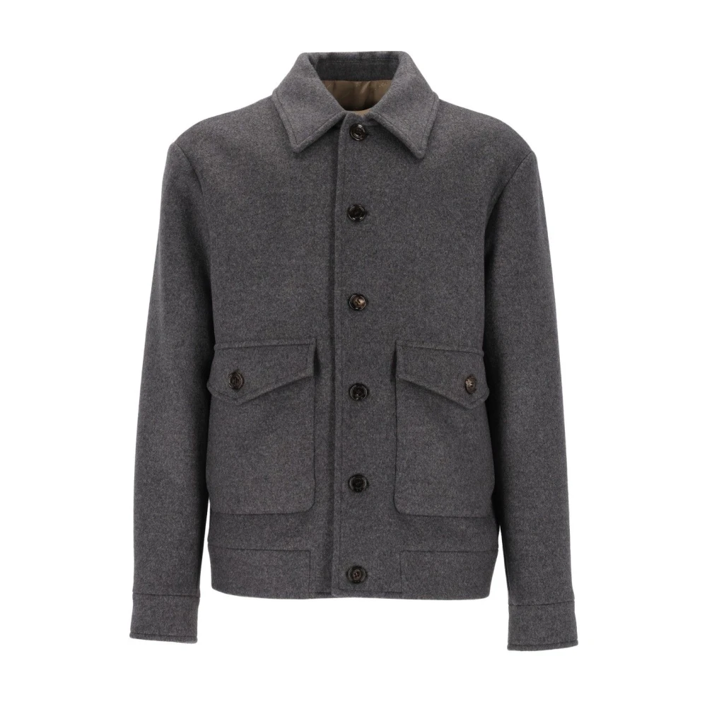 Valentino Garavani Wool And Cashmere Pea Coat - Male - Light Jackets - Gray - Xl - Jackets