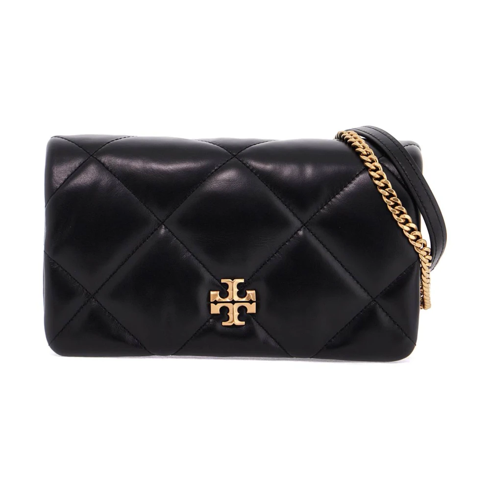 TORY BURCH Gewatteerde Mini Schoudertas met Dubbele T Detail Black Dames