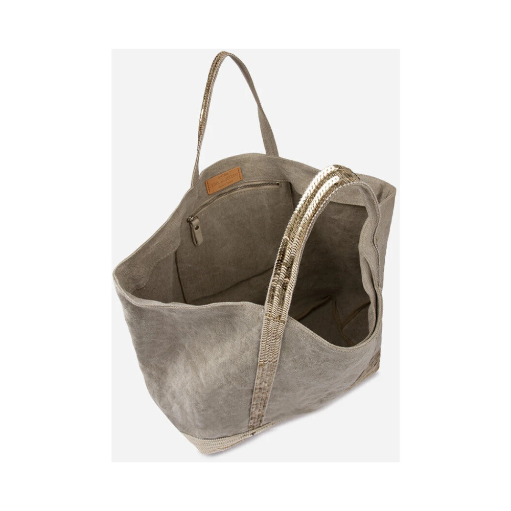 Vanessa Bruno Linnen Shopper met Pailletten Gray Dames