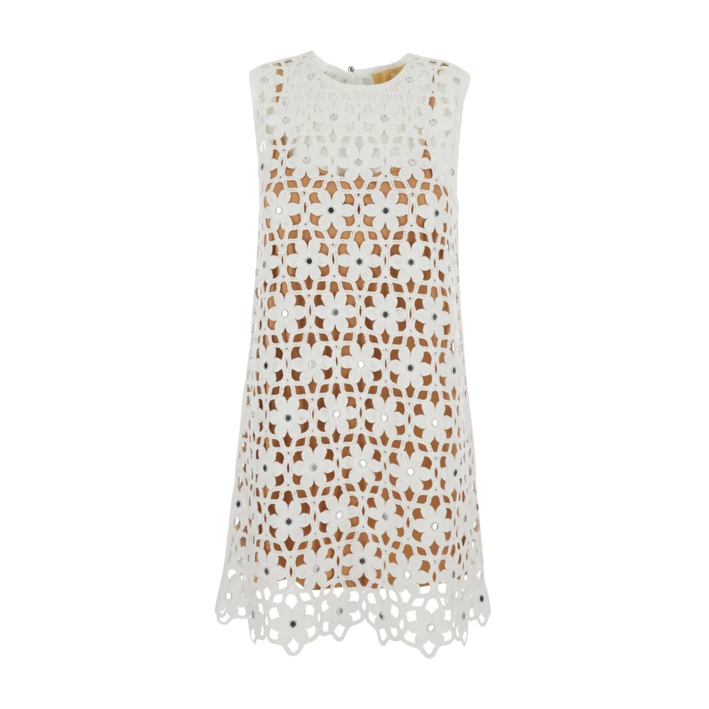 Michael Kors Women's White Faux Crochet Mini Dress