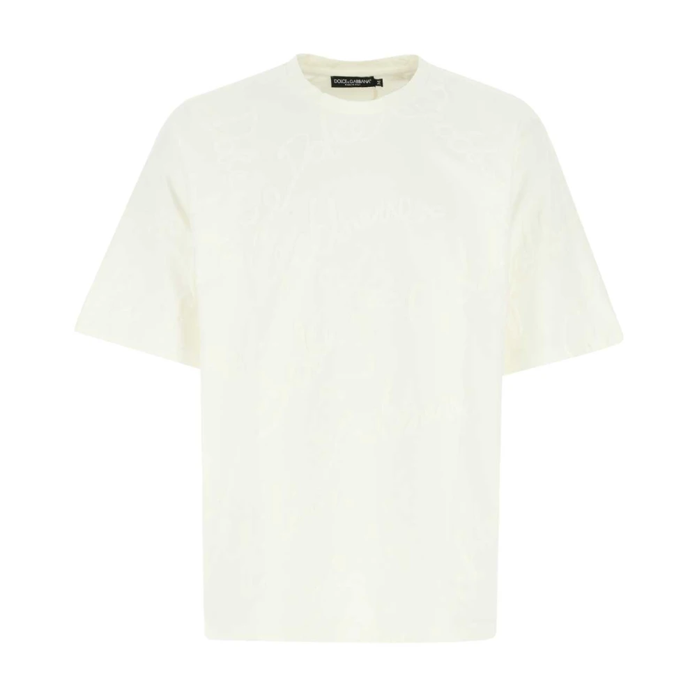 Dolce & Gabbana Witte katoenen T-shirt White Heren