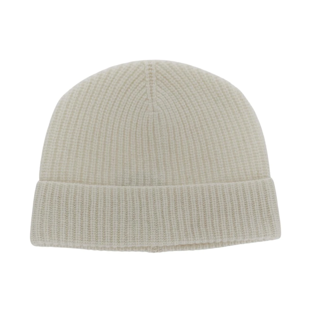 Seven Gauge Geribbelde Wollen Beanie Muts Beige Heren