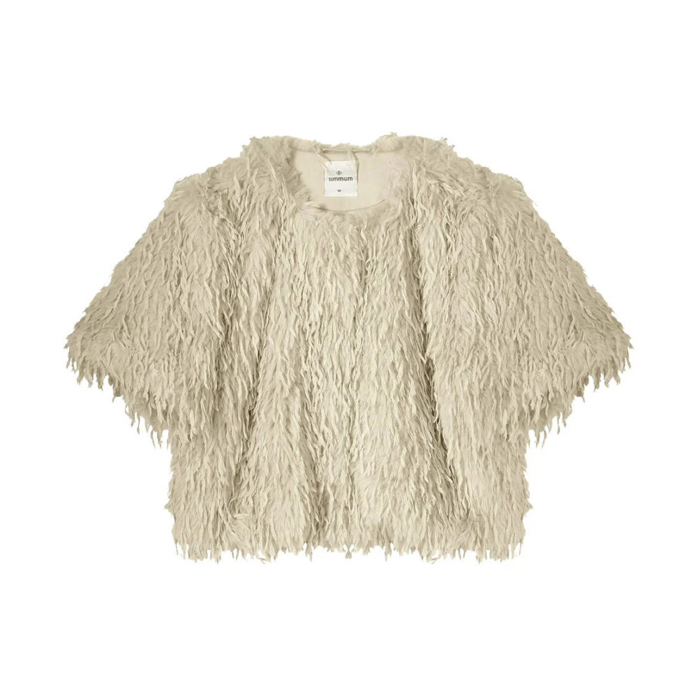 Summum Woman Kortemouwjas met nepverenbont Beige Dames