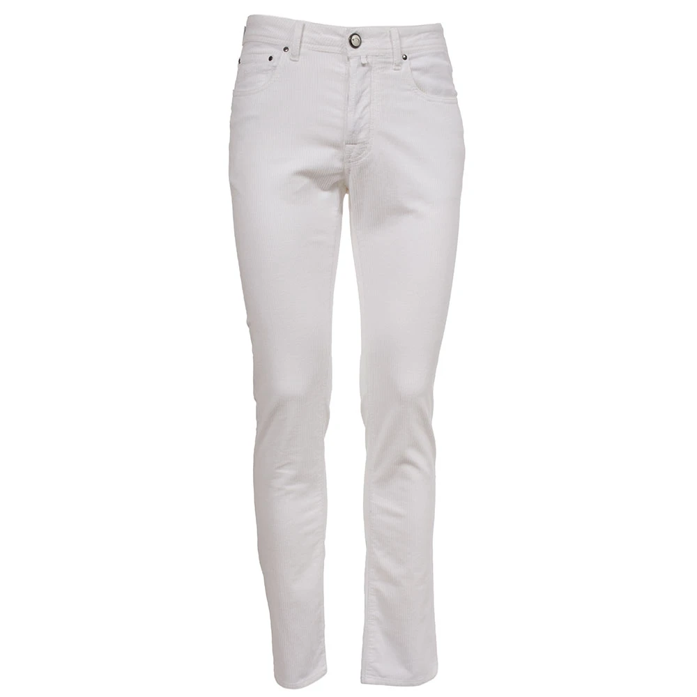 Jacob Cohën Ribfluwelen Slim Fit Broek Bard Model White Heren