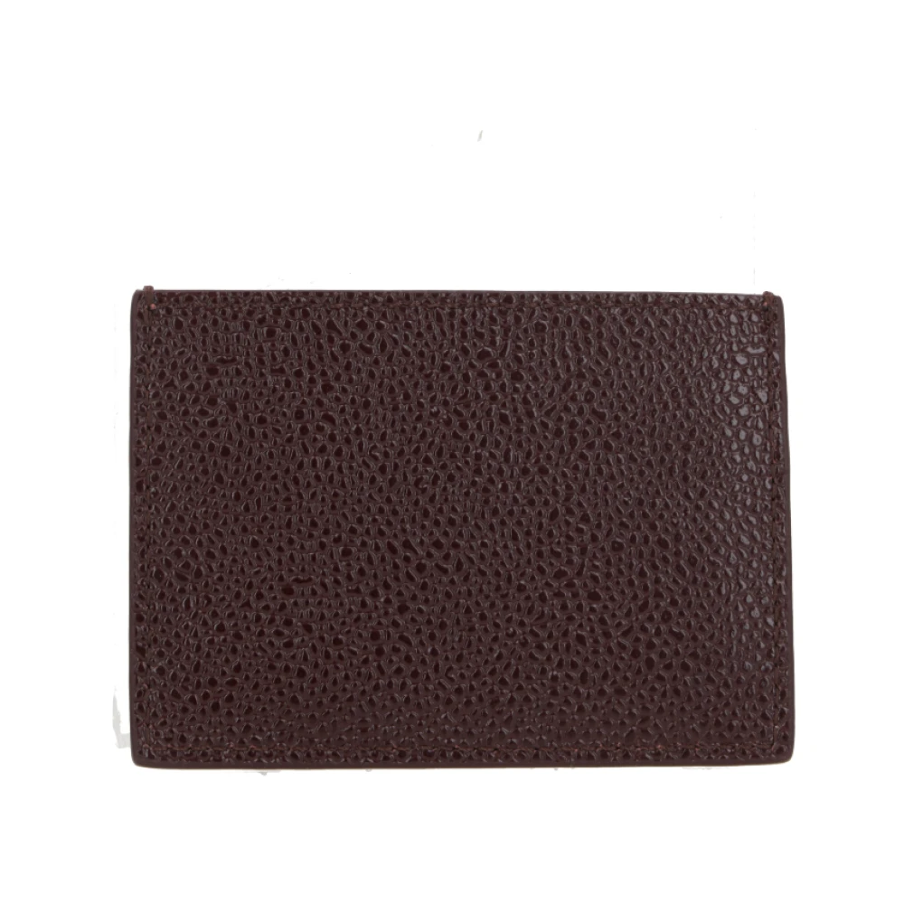 Thom Browne Paarse Pebble Grain Creditcardhouder Brown Heren