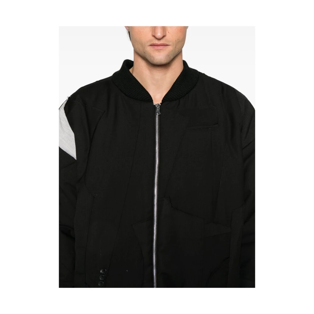 Who Decides War Zwarte Gewatteerde Patchwork Jas Black Heren