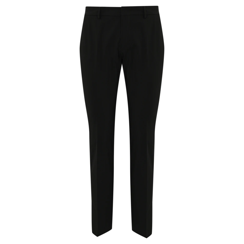 PT Torino Slim Zwart Katoenen Broek Rits Sluiting Black Heren