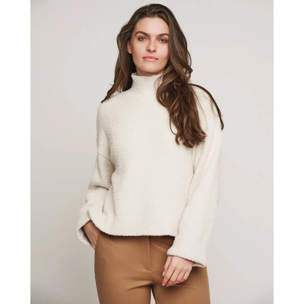 Rino&Pelle Mock Neck Sweater Karen Pullover Beige Dames